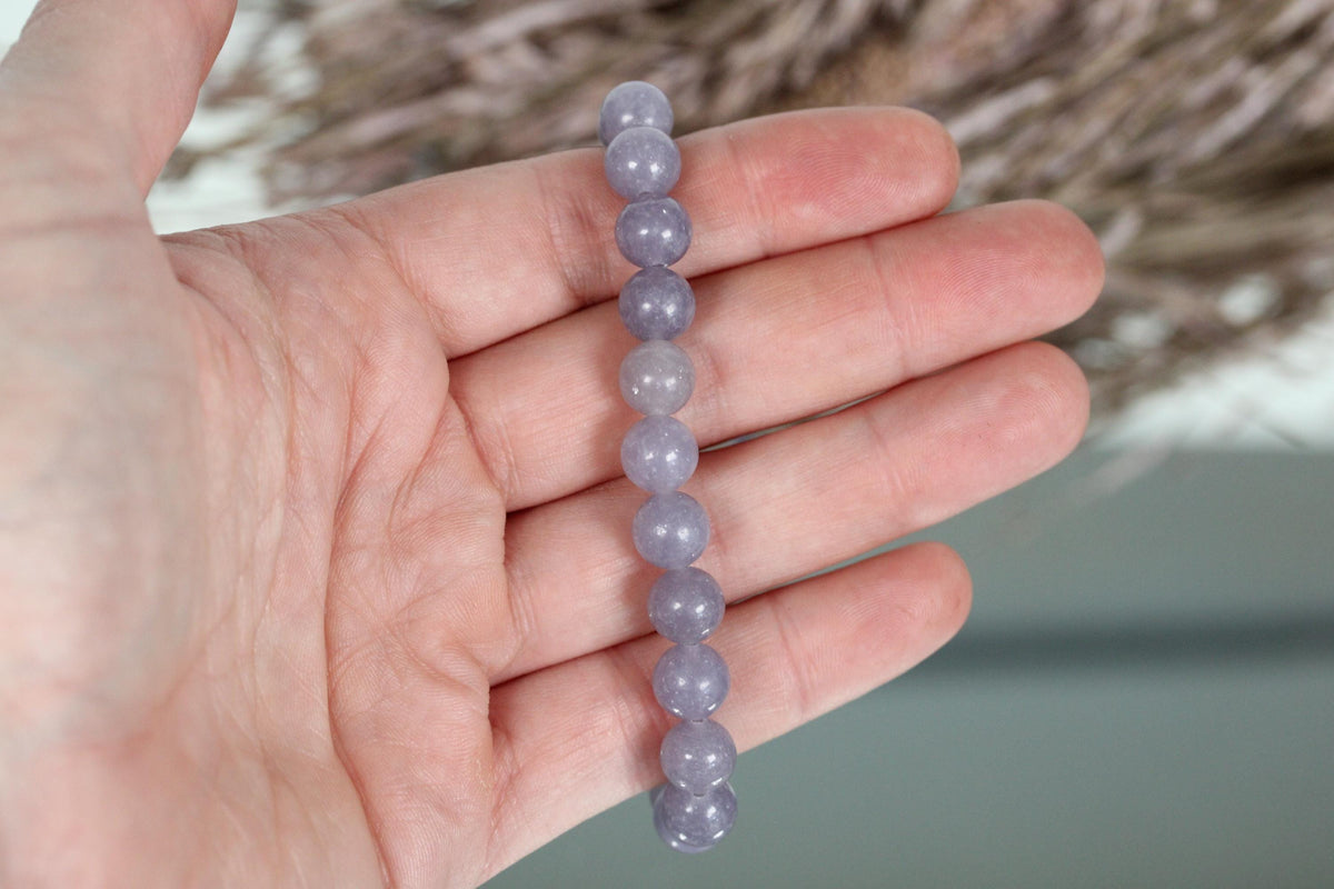 Lepidolite Bracelet | Lavender Purple Crystal Bracelet | Stretch Gemstone Bracelet | Handmade Gemstone Jewelry