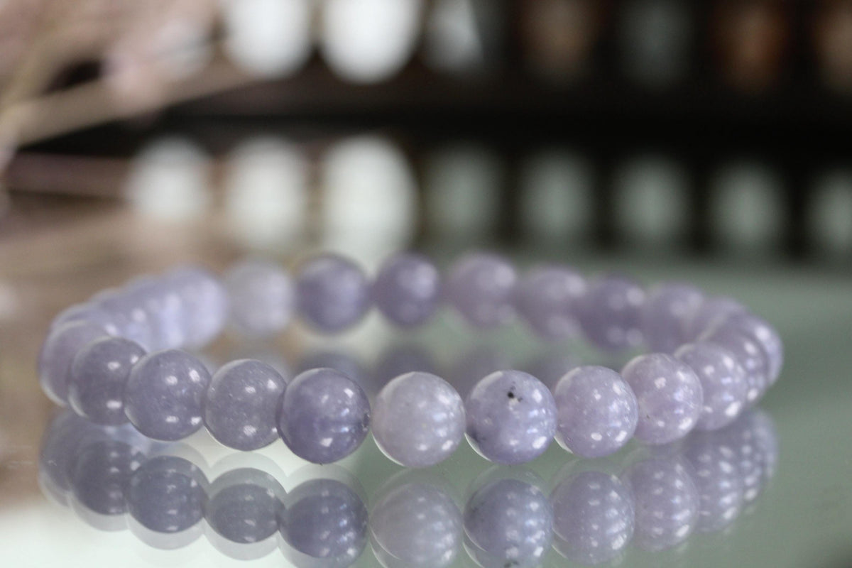 Lepidolite Bracelet | Lavender Purple Crystal Bracelet | Stretch Gemstone Bracelet | Handmade Gemstone Jewelry