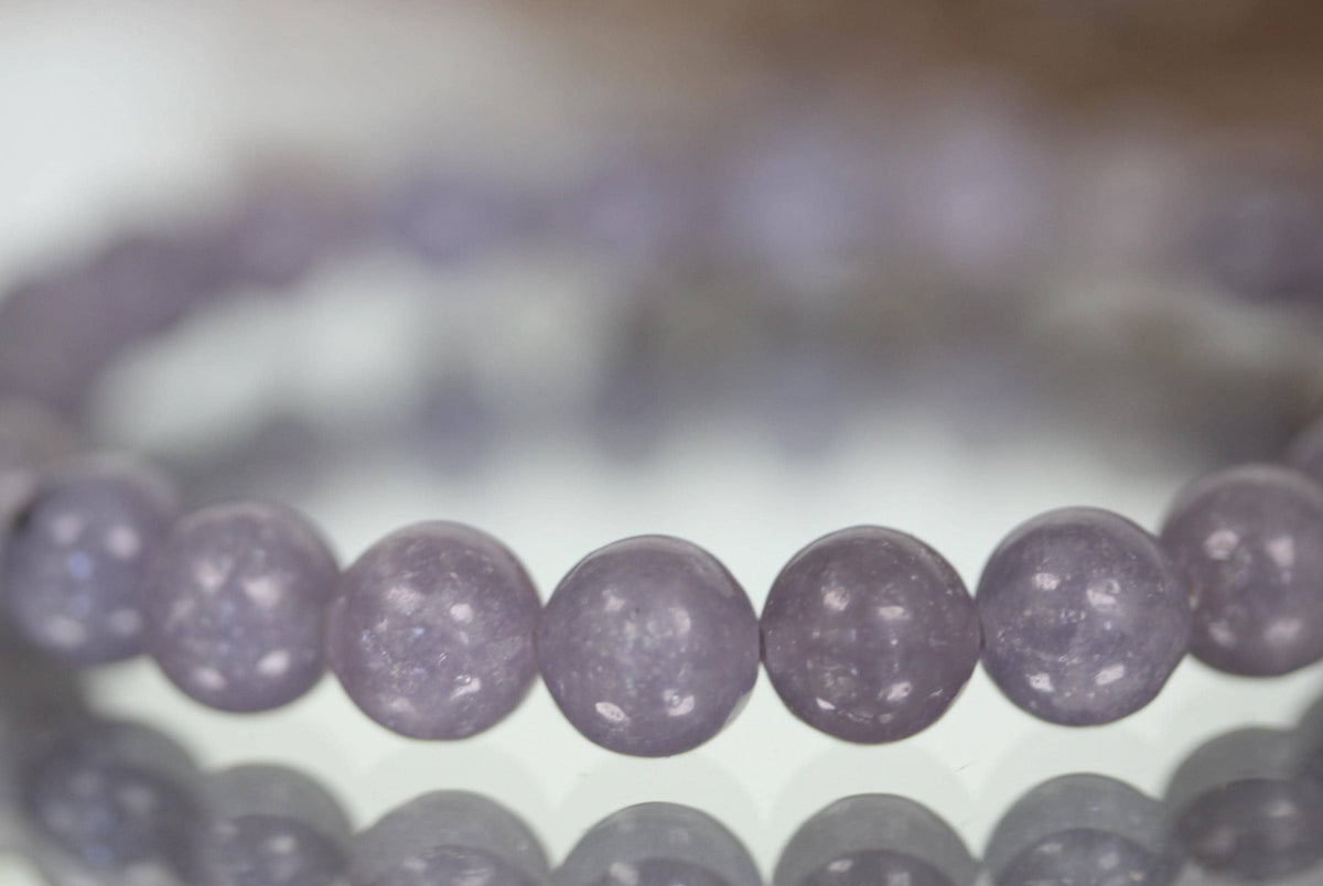 Lepidolite Bracelet | Lavender Purple Crystal Bracelet | Stretch Gemstone Bracelet | Handmade Gemstone Jewelry