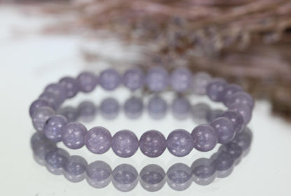 Lepidolite Bracelet | Lavender Purple Crystal Bracelet | Stretch Gemstone Bracelet | Handmade Gemstone Jewelry